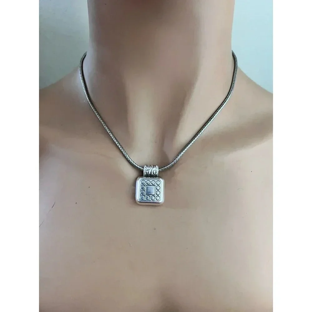 Brighton REGINA Silver Gold Pendant Necklace Reversible beautiful necklace